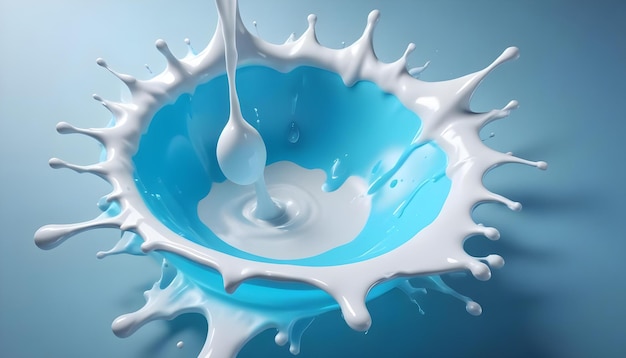 a blue splash of milk is shown in this illustration