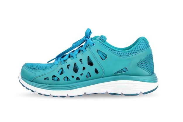 Blue sport running shoes isolated on white backgroundxD