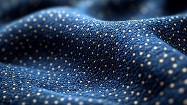 Photo blue sports clothing fabric showcasing its texture and durability ideal for athletic wear or sport