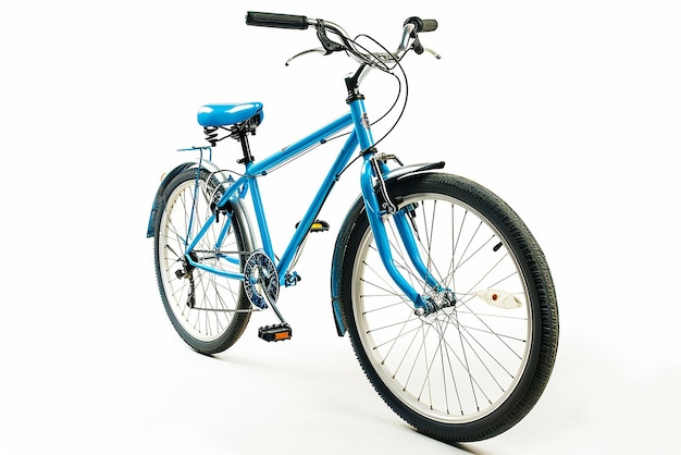 blue sports cycle isolated on a white background