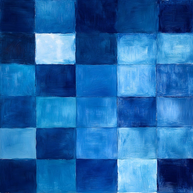 Photo a blue square with a square of squares in the middle