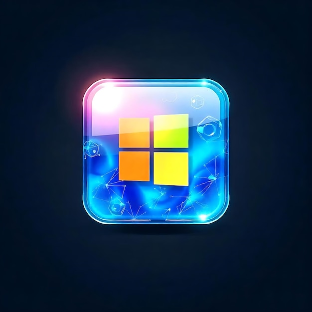 a blue square with a yellow and blue square that says quot cube quot