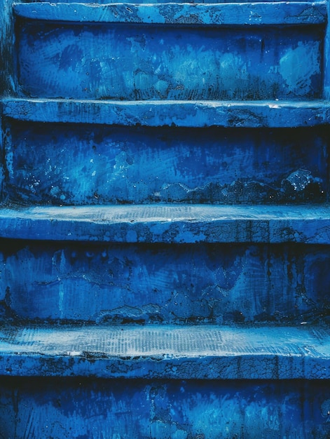 Blue staircase steps