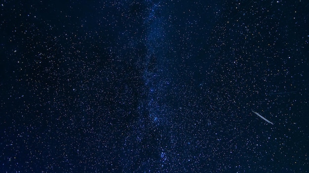 Blue starry night sky with milky way and galaxies Astrophotography with stars and constellations