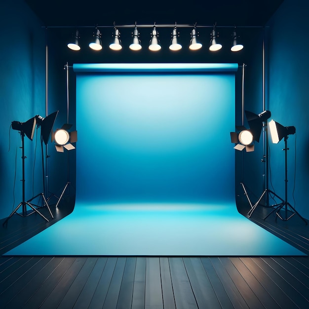 BLUE STUDIO BACKDROP BACKGROUND