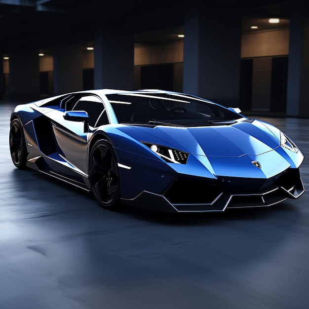 A blue super Sports car design