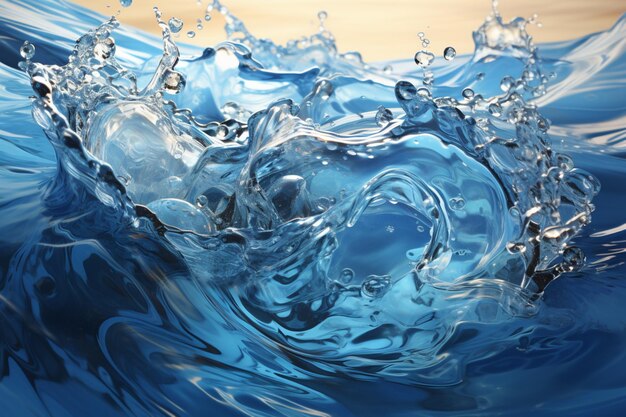 Blue swirling water