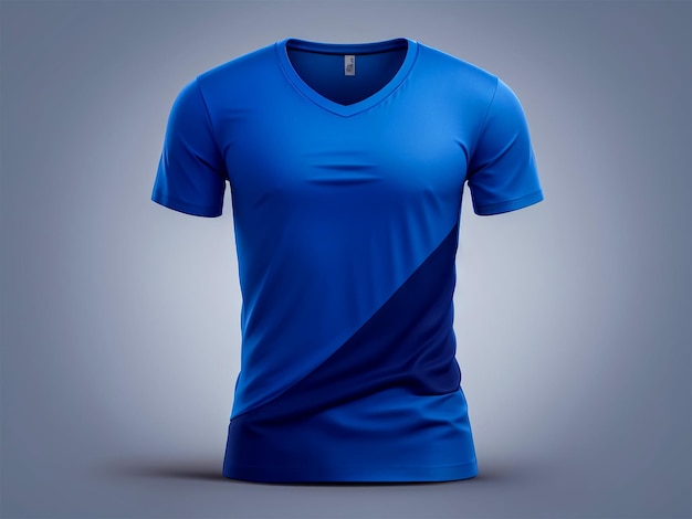 a blue t - shirt with a logo on it is displayed