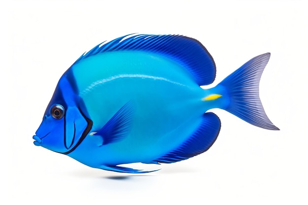 Blue Tang Fish Ocean Marine Animal Isolated on White Background Generative AI