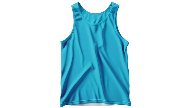 blue tank top with a black design