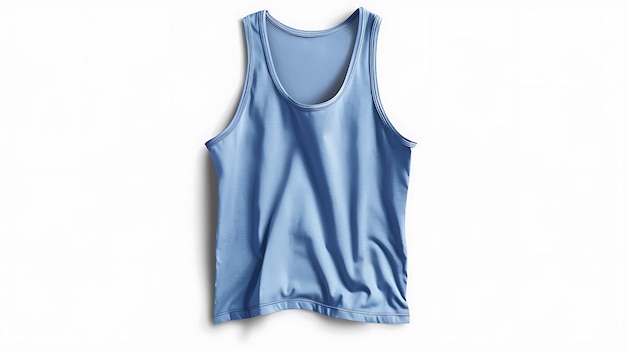 a blue tank top with a white background