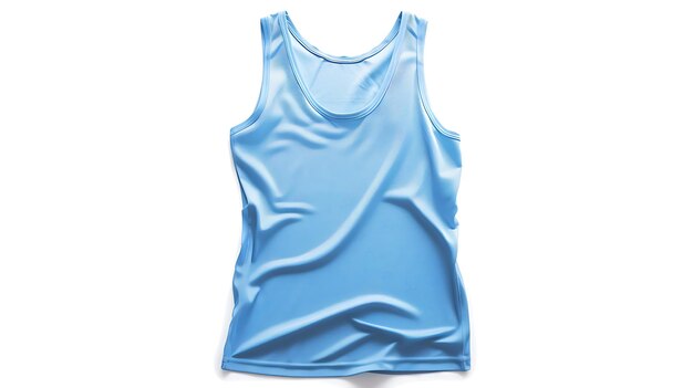 a blue tank top with a white background