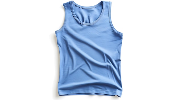 a blue tank top with a white collar and a blue shirt