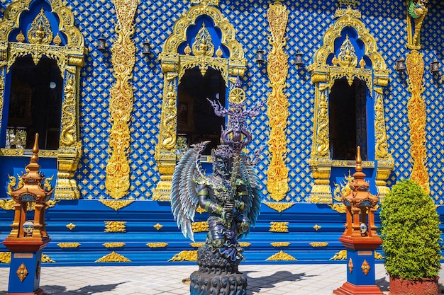 Blue temple Wat Rong Seur Ten at Chiang Rai, North of Thailand.