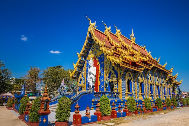 Blue temple Wat Rong Seur Ten at Chiang Rai, North of Thailand.