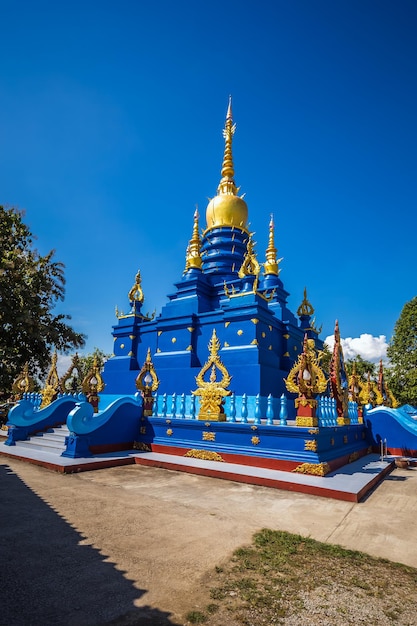 Blue temple Wat Rong Seur Ten at Chiang Rai, North of Thailand.