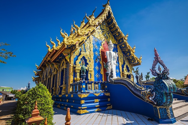 Blue temple Wat Rong Seur Ten at Chiang Rai, North of Thailand.