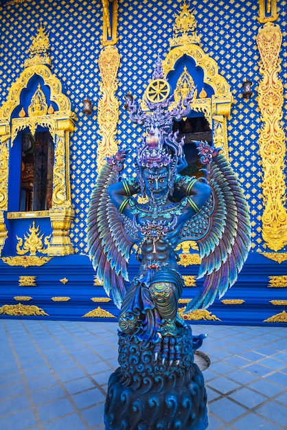 Blue temple Wat Rong Seur Ten at Chiang Rai, North of Thailand.