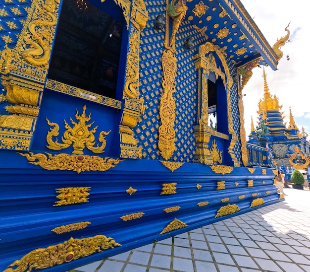 Blue Temple or Wat Rong Suea Ten at Chiang Rai Thailand