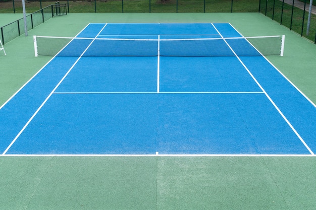 Blue Tennis court on Outdoor.