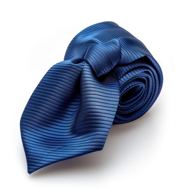 a blue tie with a striped tie on it