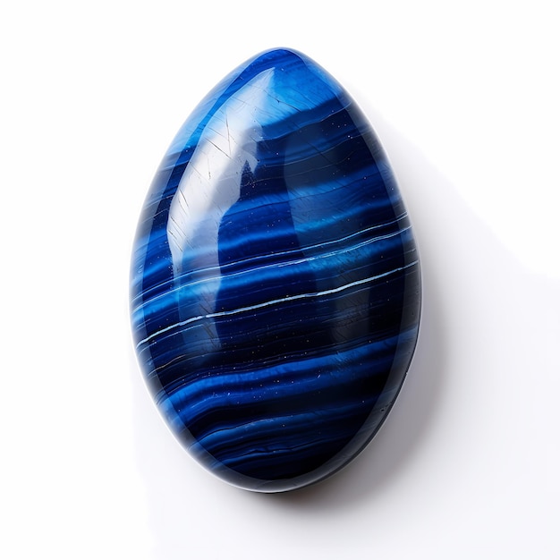 blue tiger039s eye crystal on white background precious stone