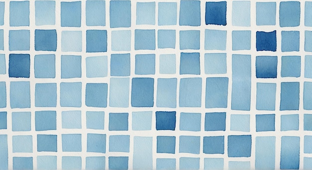 Photo blue tiles with a white border and blue squares