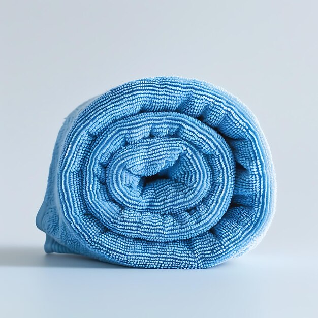 blue towel on a white