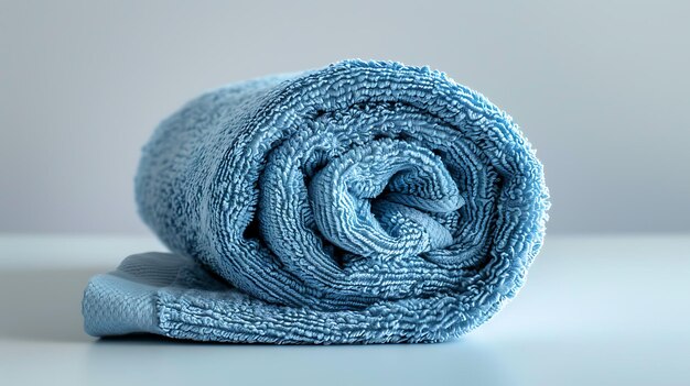 blue towel on a white