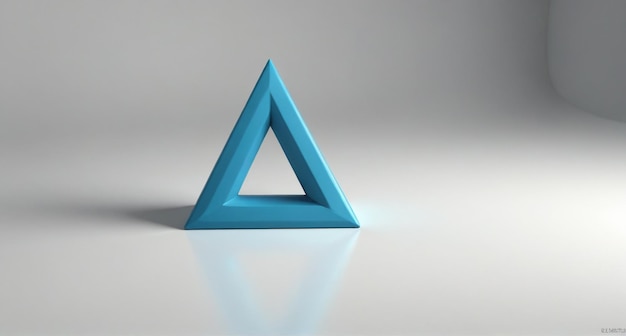 Photo a blue triangle that is upside down