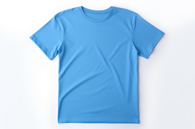 Blue tshirt isolated on white background Clipping path included