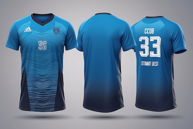 Blue tshirt sport design template for soccer jersey football kit and tank top for basketball jersey