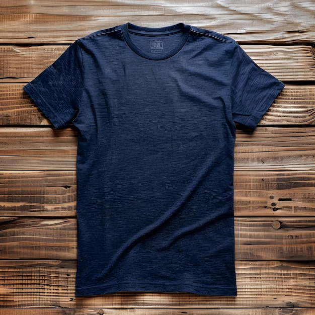 Blue tshirt on wooden background