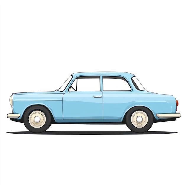 Photo blue vintage car illustration