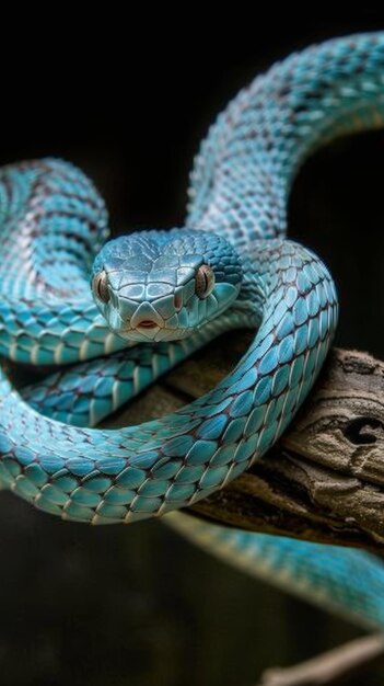 Blue viper snake