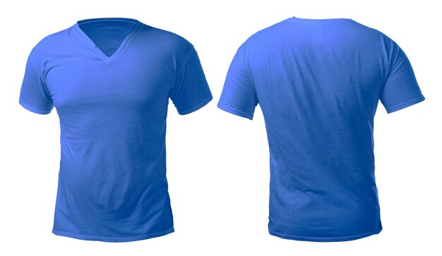 Photo blue vneck shirt design template