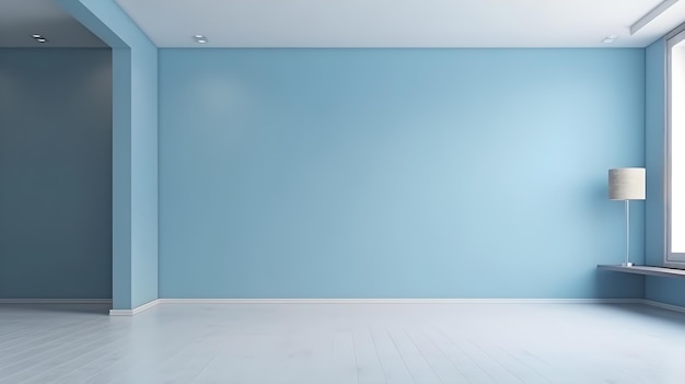 Blue wall in a room that says'blue '