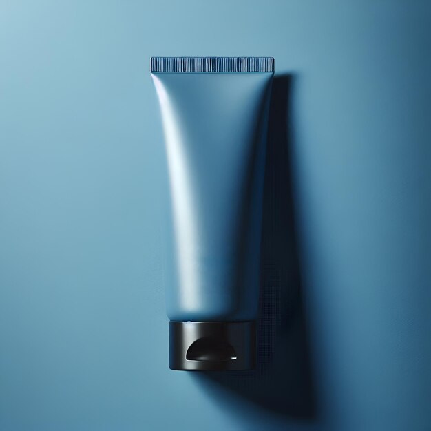 a blue wall with a black and white object that says hair dryer