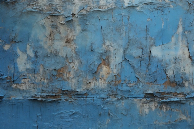 A blue wall with a white and blue paint that says'blue paint '