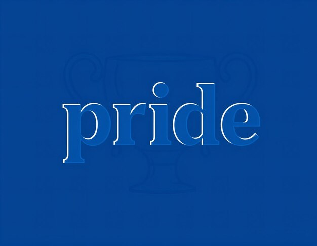 a blue wall with the word pride on it