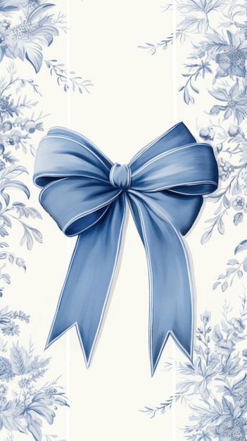 Blue wallpaper ribbon blue bow