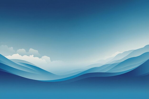 a blue water background with a wave and mountains in the background