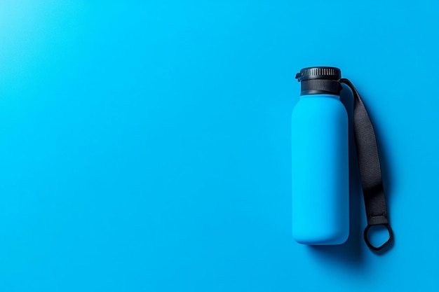 Photo a blue water bottle is next to a blue bottle