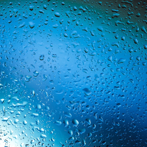 Blue water drops background