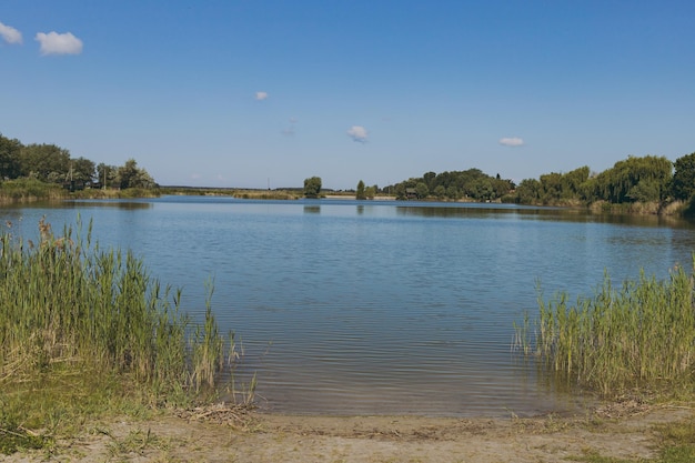 Blue water lake for fishing