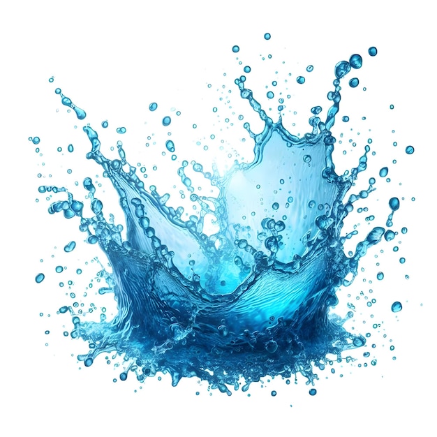 Photo blue water splash cut out