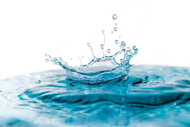 Blue water splash isolated on a white background