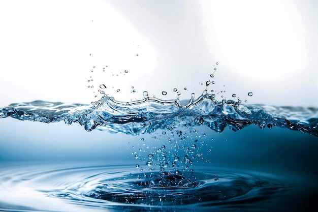 Blue water splash isolated on a white background