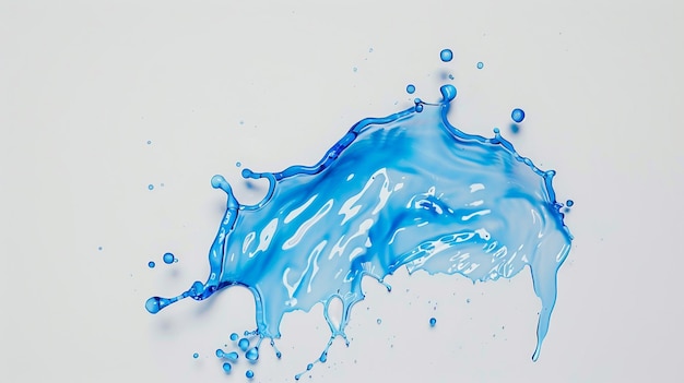 Blue water splash isolated on white backgroundliquid gel with bubbles Generate Ai