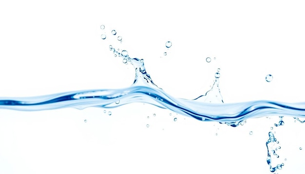 a blue water splash with bubbles that is being splashed